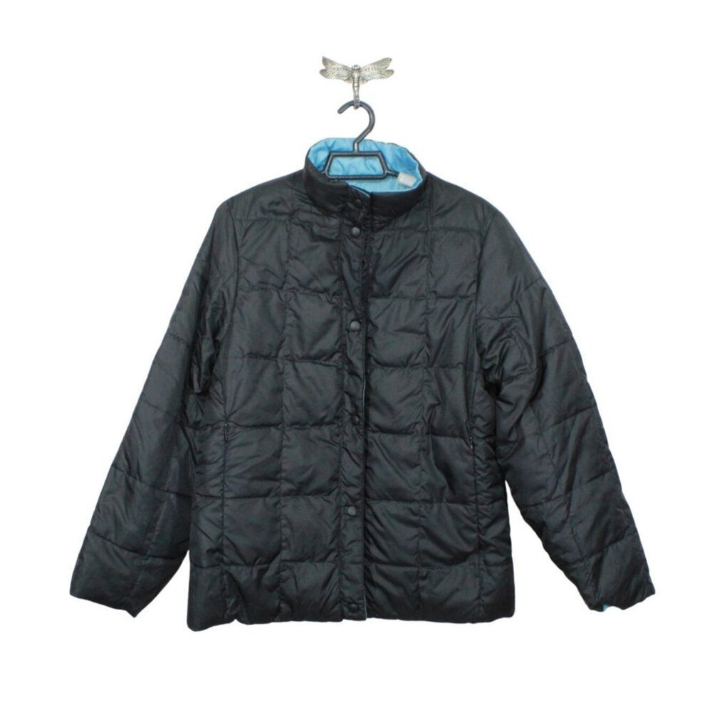LL Bean Black Goose Down Puffer Jacket Quilted Heavyweight Size Small